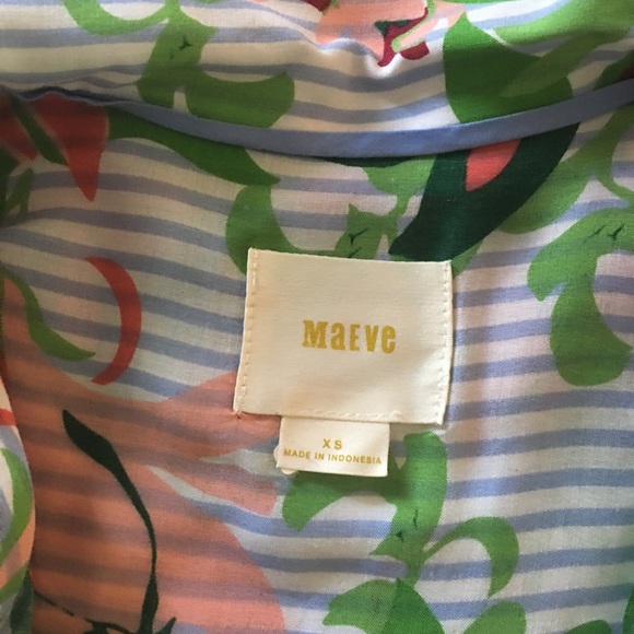 Anthro Maeve Raffine Blouse XS Tropical Print - Picture 7 of 8